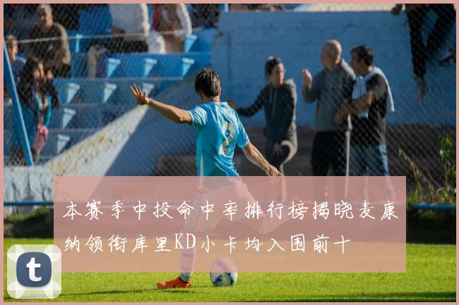 本赛季中投命中率排行榜揭晓麦康纳领衔库里KD小卡均入围前十
